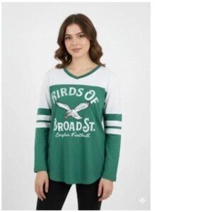 Philadelphia Eagles Women's Womens Raglan T Tee Shirt  Top Size XL NWT